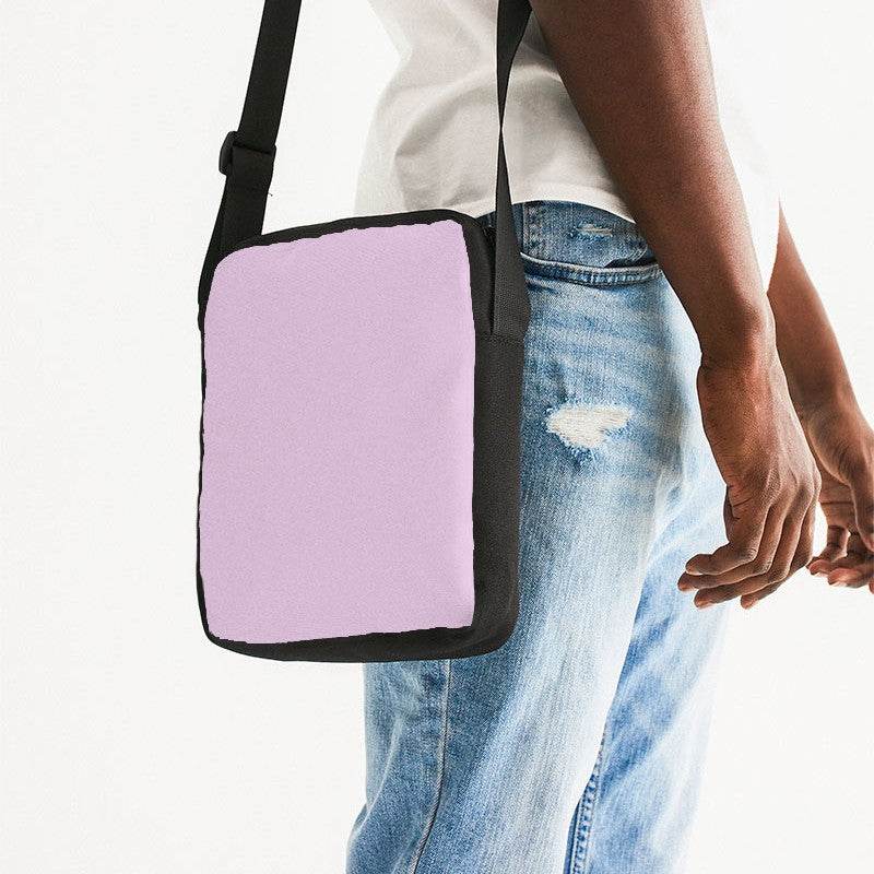 Light Fully-Muted Magenta Messenger Pouch (M-FM-LI) - Man Side CloseUp