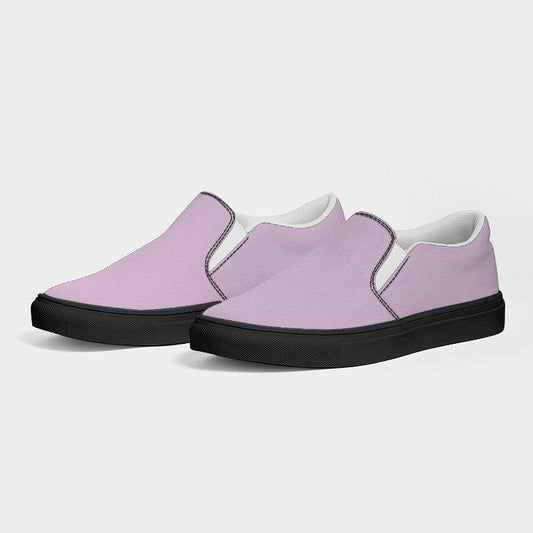 Light Fully-Muted Magenta Women's Slip-On Canvas Sneakers (M-FM-LI) - Side 3