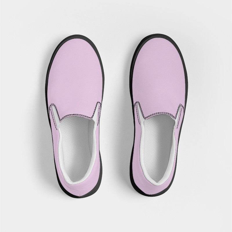 Light Fully-Muted Magenta Women's Slip-On Canvas Sneakers (M-FM-LI) - Top
