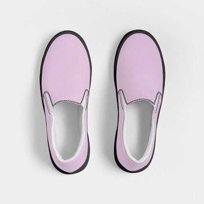 Light Fully-Muted Magenta Women's Slip-On Canvas Sneakers (M-FM-LI) - Top