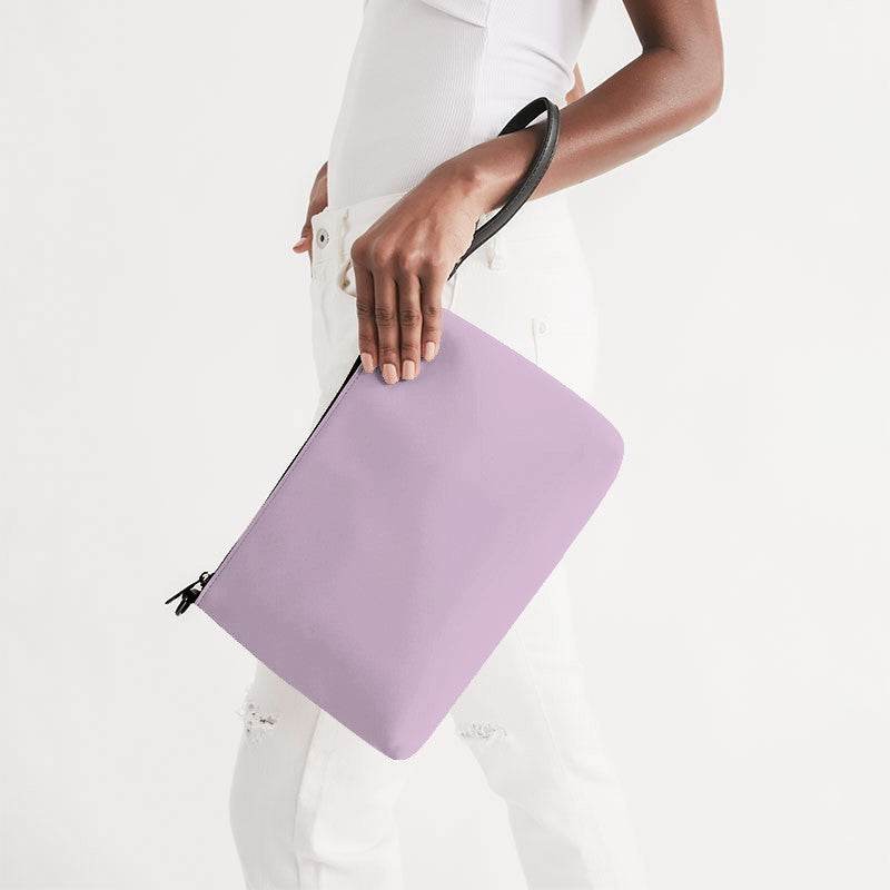 Light Fully-Muted Magenta Zip Pouch (M-FM-LI) - Side Holding