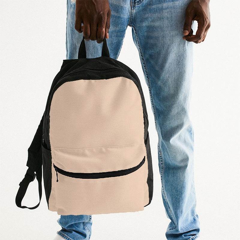 Light Fully-Muted Orange Canvas Backpack (O-FM-LI) - Man Holding