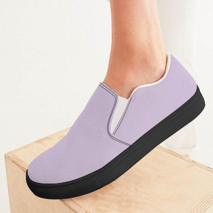 Light Fully-Muted Purple Women's Slip-On Canvas Sneakers (MPU2-FM-LI) - Woman CloseUp
