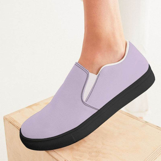 Light Fully-Muted Purple Women's Slip-On Canvas Sneakers (MPU2-FM-LI) - Woman CloseUp