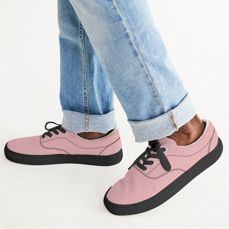 Light Fully-Muted Red Men's Canvas Sneakers (RPI2-FM-LI) - Man CloseUp