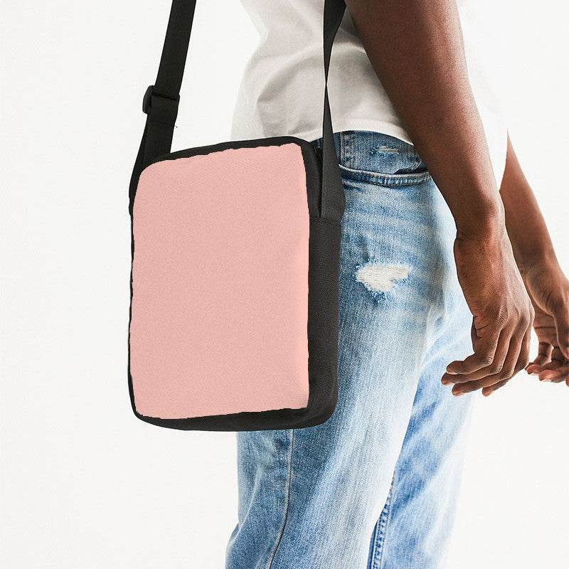 Light Fully-Muted Red Messenger Pouch (R-FM-LI) - Man Side CloseUp