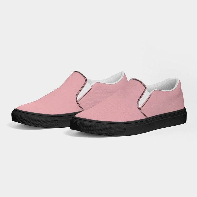 Light Fully-Muted Red Women's Slip-On Canvas Sneakers (RPI2-FM-LI) - Side 3