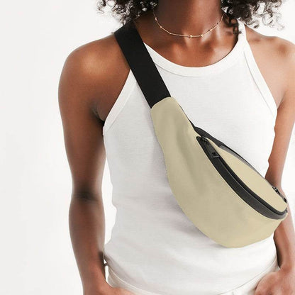 Light Fully-Muted Yellow Belt Bag (Y-FM-LI) - Woman Front CloseUp