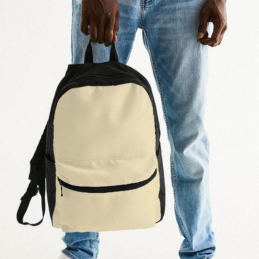 Light Fully-Muted Yellow Canvas Backpack (Y-FM-LI) - Man Holding