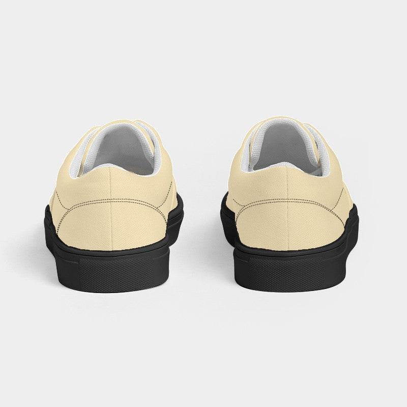 Light Fully-Muted Yellow Men's Canvas Sneakers (Y-FM-LI) - Back