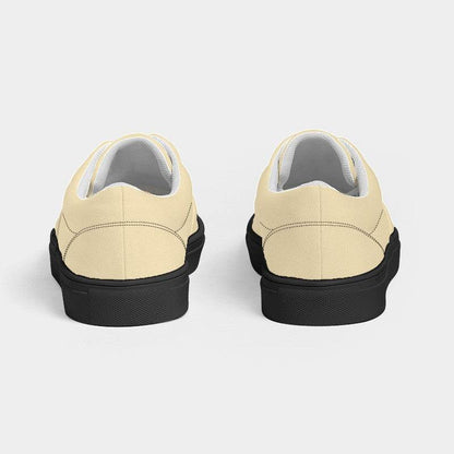 Light Fully-Muted Yellow Men's Canvas Sneakers (Y-FM-LI) - Back