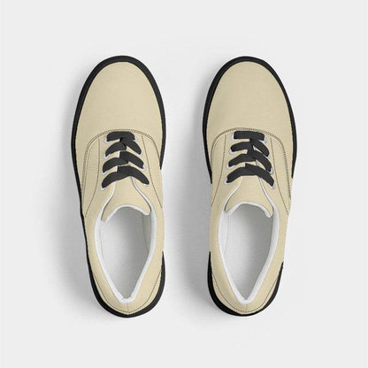 Light Fully-Muted Yellow Men's Canvas Sneakers (Y-FM-LI) - Top
