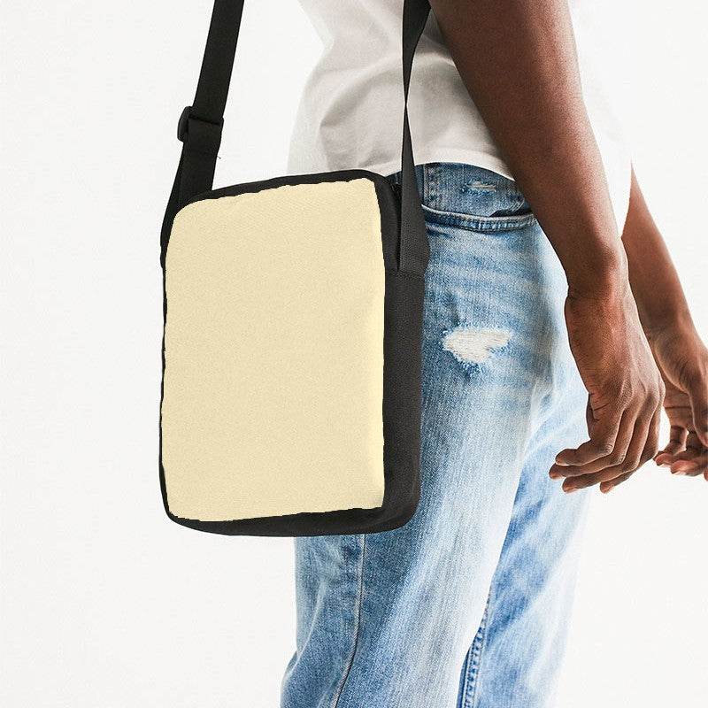 Light Fully-Muted Yellow Messenger Pouch (Y-FM-LI) - Man Side CloseUp