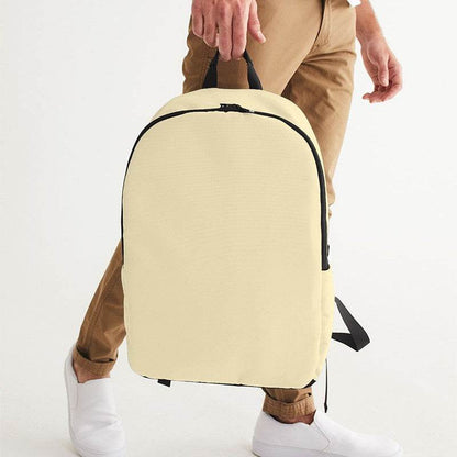 Light Fully-Muted Yellow Waterproof Backpack (Y-FM-LI) - Man Holding CloseUp