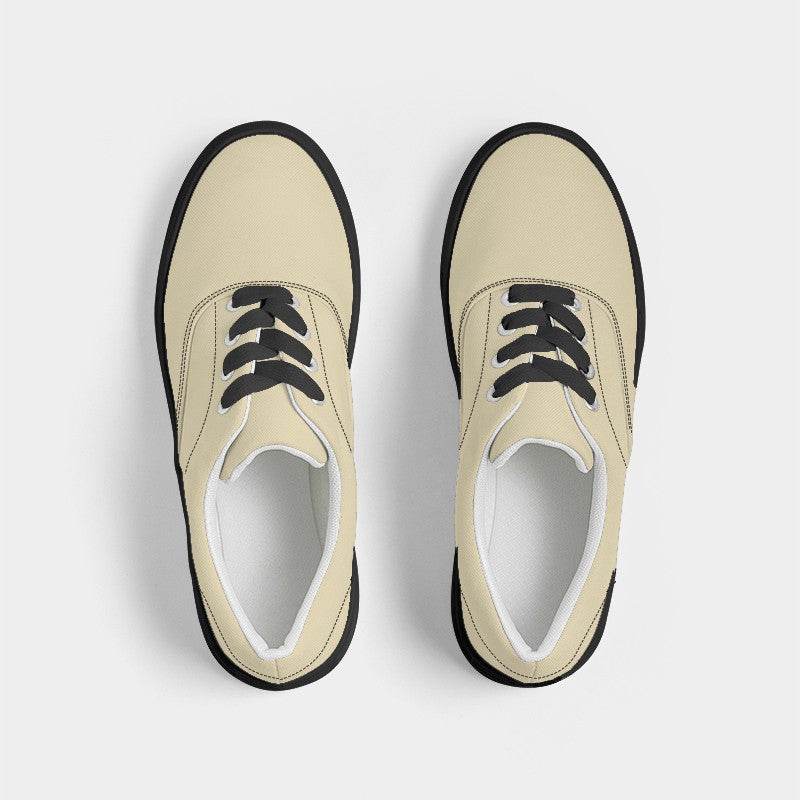 Light Fully-Muted Yellow Women's Canvas Sneakers (Y-FM-LI) - Top