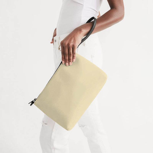 Light Fully-Muted Yellow Zip Pouch (Y-FM-LI) - Side Holding