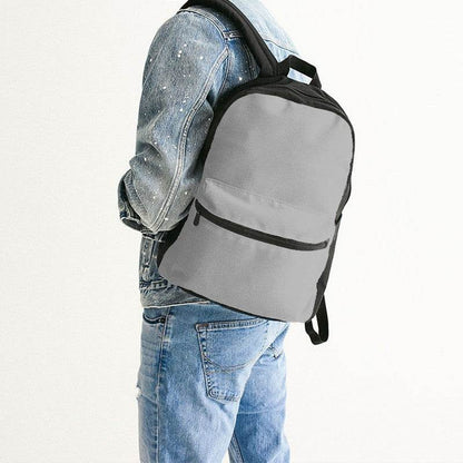 Light Gray Canvas Backpack (N-FN-LG) - Man Back CloseUp