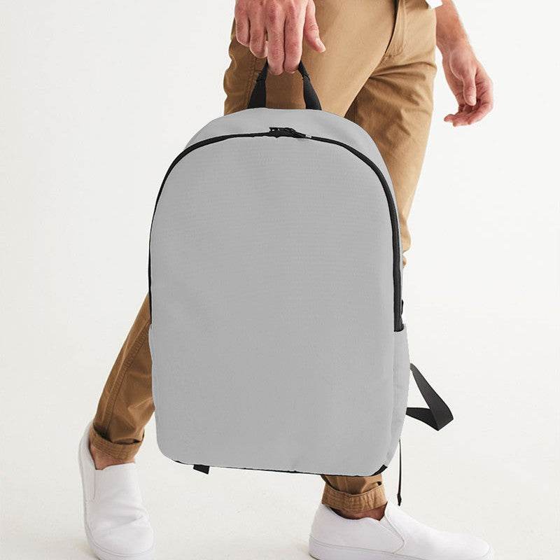 Light Gray Waterproof Backpack (N-FN-LG) - Man Holding CloseUp