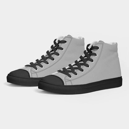 Light Gray Women's High-Top Canvas Sneakers (N-FN-LG) - Side 3