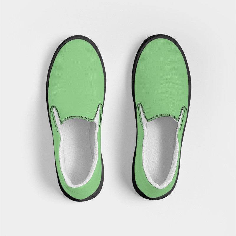 Light Green Women's Slip-On Canvas Sneakers (GL1-ME-LI) - Top