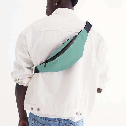 Light Medium Blue-Green Belt Bag (BG-ME-LI) - Man Back