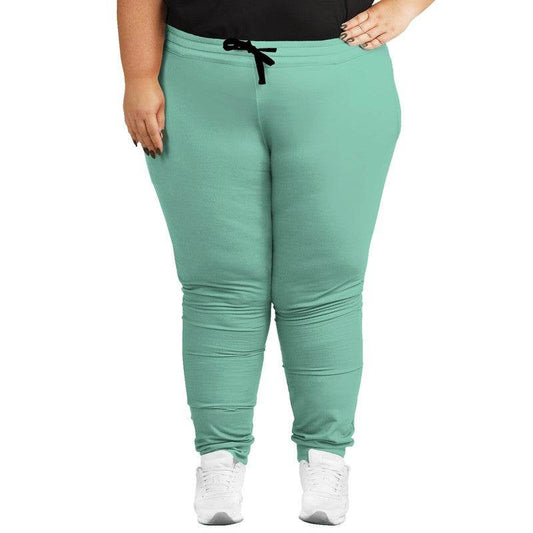 Light Medium Blue-Green Joggers PLUS (BGG1-ME-LI) - Woman Front PLUS