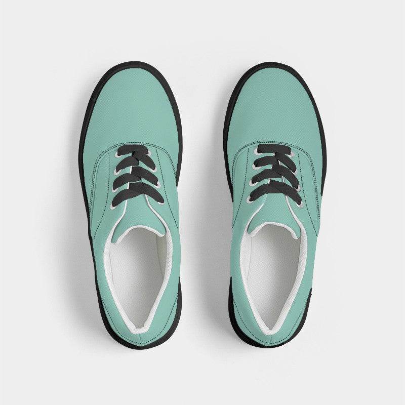 Light Medium Blue-Green Men's Canvas Sneakers (BG-ME-LI) - Top
