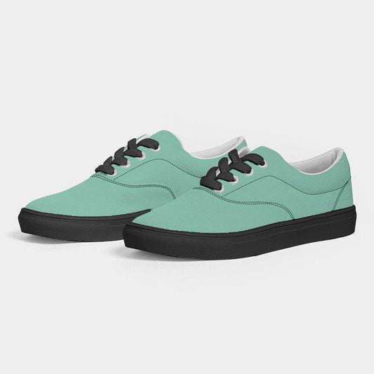 Light Medium Blue-Green Men's Canvas Sneakers (BGG1-ME-LI) - Side 3