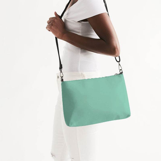 Light Medium Blue-Green Zip Pouch (BGG1-ME-LI) - Side CloseUp