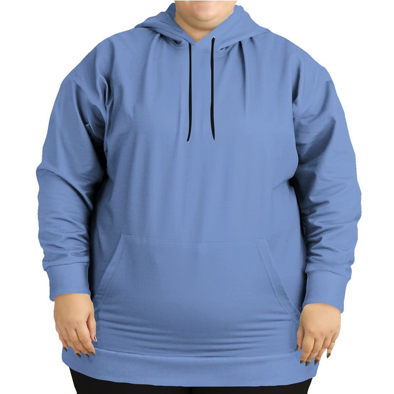 Light Medium Blue Hoodie PLUS (IB1-ME-LI) - Woman Front PLUS