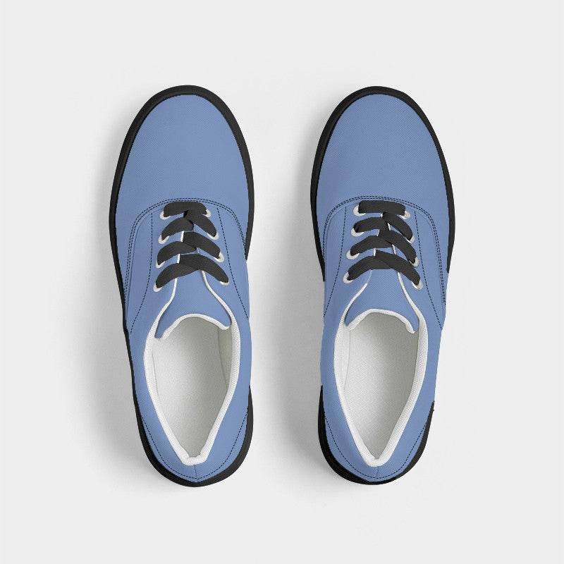 Light Medium Blue Men's Canvas Sneakers (IB1-ME-LI) - Top