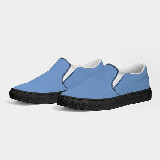 Light Medium Blue Men's Slip-On Canvas Sneakers (IB2-ME-LI) - Side 3