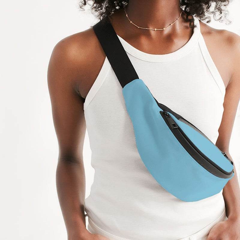 Light Medium Cyan Belt Bag (BC2-ME-LI) - Woman Front CloseUp