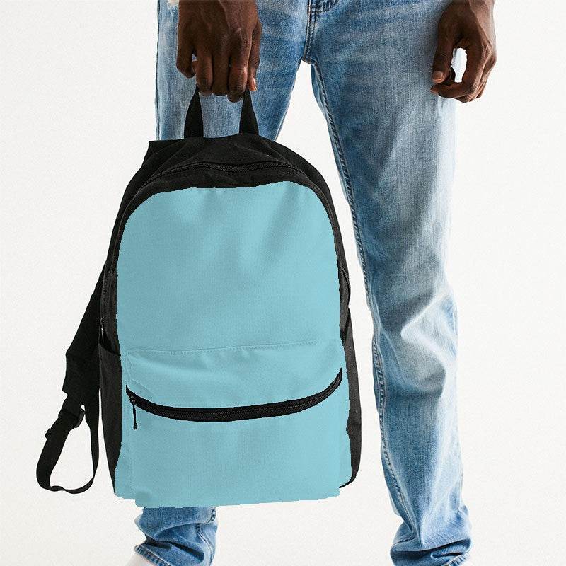 Light Medium Cyan Canvas Backpack (C-ME-LI) - Man Holding
