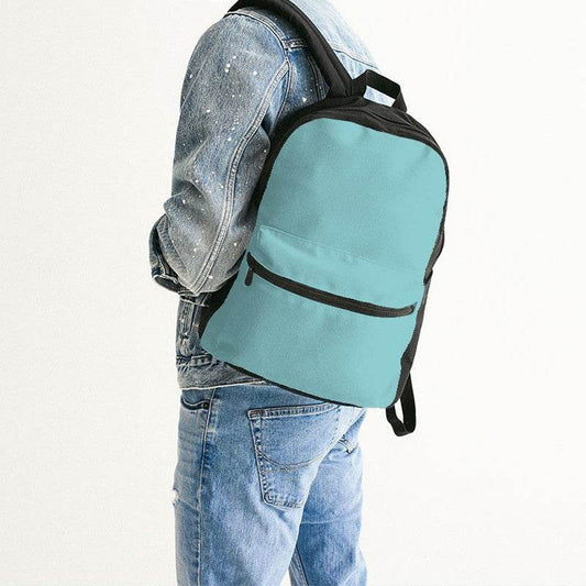 Light Medium Cyan Canvas Backpack (CBG1-ME-LI) - Man Back CloseUp
