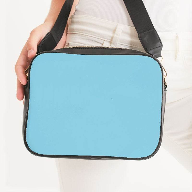 Light Medium Cyan Crossbody Bag (BC3-ME-LI) - Woman Front CloseUp