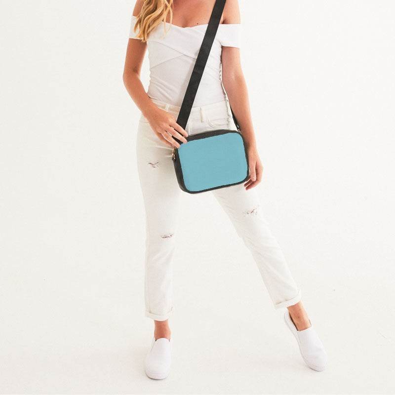 Light Medium Cyan Crossbody Bag (C-ME-LI) - Woman Front