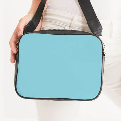 Light Medium Cyan Crossbody Bag (C-ME-LI) - Woman Front CloseUp