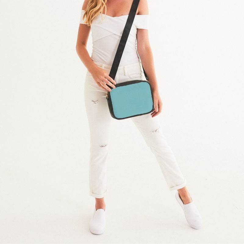 Light Medium Cyan Crossbody Bag (CBG1-ME-LI) - Woman Front