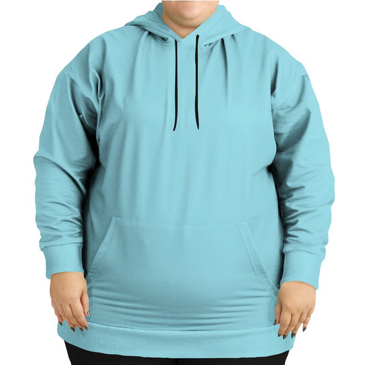 Light Medium Cyan Hoodie PLUS (C-ME-LI) - Woman Front PLUS