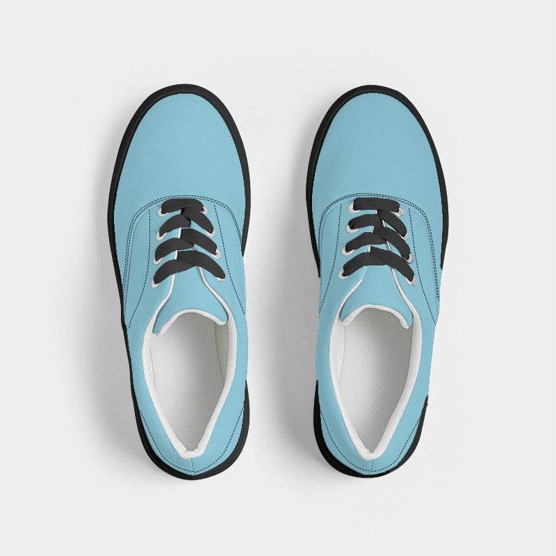 Light Medium Cyan Men's Canvas Sneakers (BC3-ME-LI) - Top