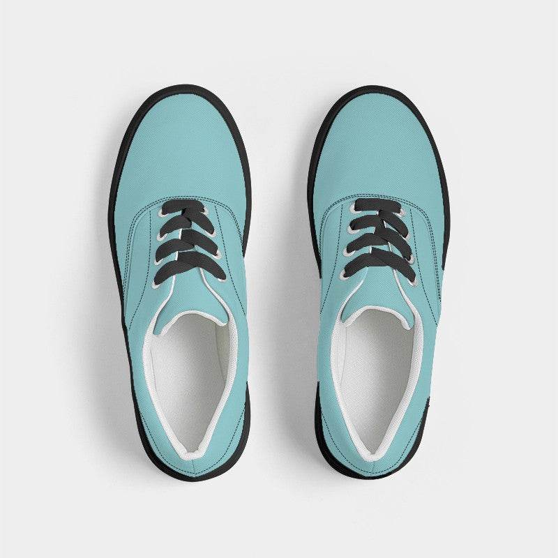 Light Medium Cyan Men's Canvas Sneakers (CBG1-ME-LI) - Top