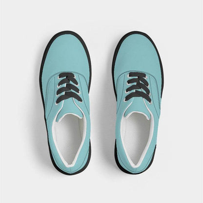Light Medium Cyan Men's Canvas Sneakers (CBG1-ME-LI) - Top