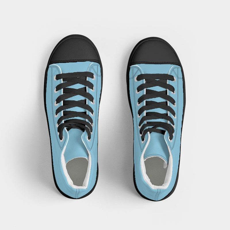 Light Medium Cyan Men's High-Top Canvas Sneakers (BC2-ME-LI) - Top
