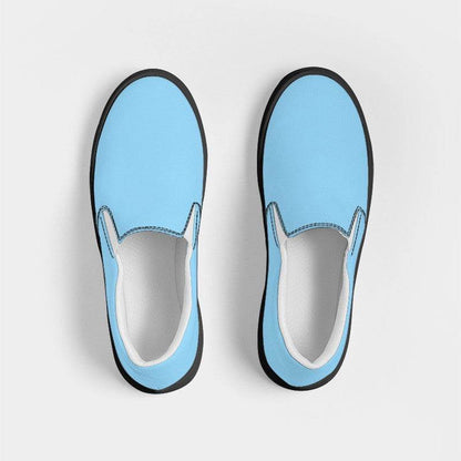 Light Medium Cyan Men's Slip-On Canvas Sneakers (BC1-ME-LI) - Top