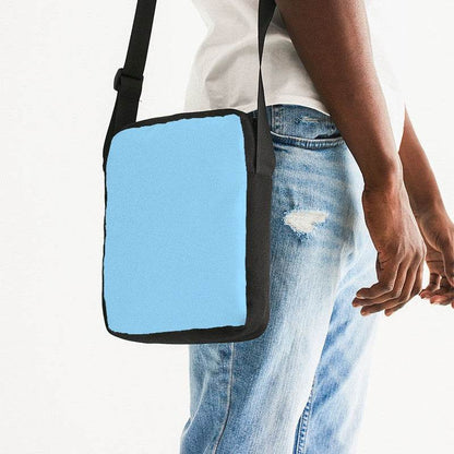Light Medium Cyan Messenger Pouch (BC1-ME-LI) - Man Side CloseUp