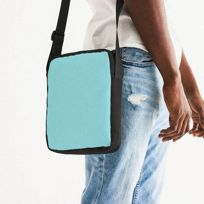 Light Medium Cyan Messenger Pouch (CBG1-ME-LI) - Man Side CloseUp