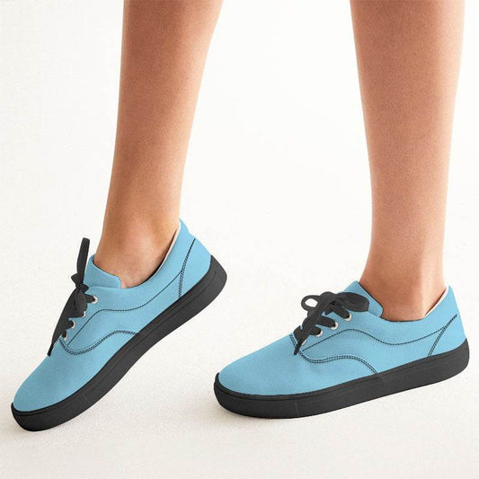 Light Medium Cyan Women's Canvas Sneakers (BC2-ME-LI) - Woman CloseUp