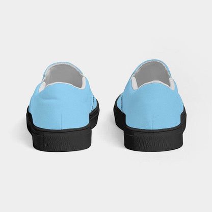 Light Medium Cyan Women's Slip-On Canvas Sneakers (BC1-ME-LI) - Back