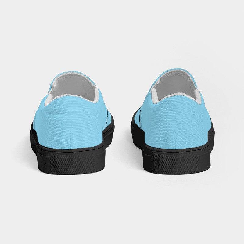 Light Medium Cyan Women's Slip-On Canvas Sneakers (BC2-ME-LI) - Back